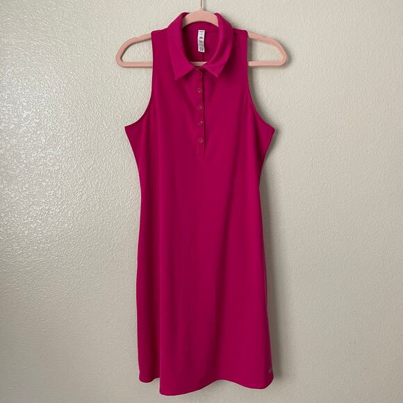 Alo Yoga Dress Women Large Pink Charmed Tennis Mini Collared Athletic Stretchy - Picture 3 of 11